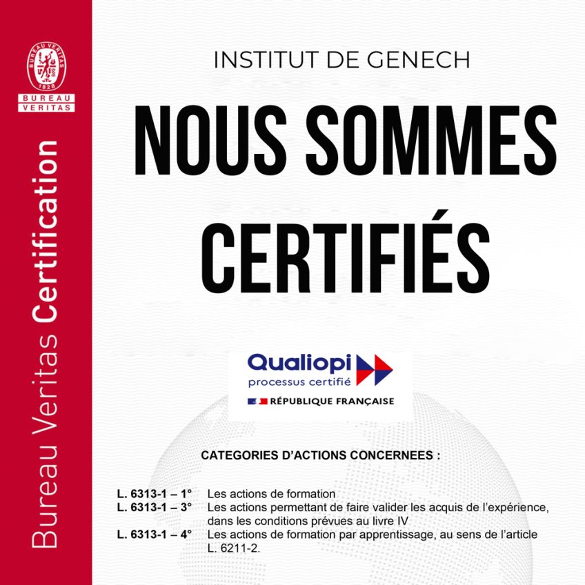 Notre certification « Qualiopi », gage de qualité de nos formations  ​