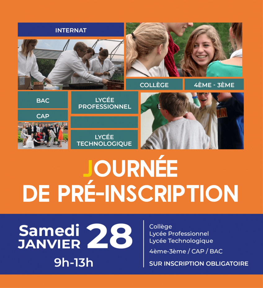 Journée de pré-inscription – Collège/Lycée professionnel/Lycée Technologique
